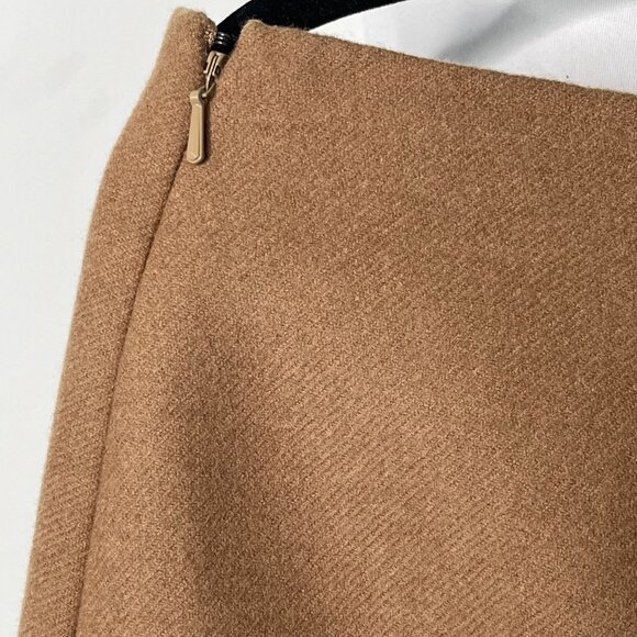 Max Mara Weekend Women's Brown Tan 100% Wool Wrap Midi Skirt Size 12 US - Picture 7 of 7